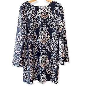 BOHO Sz S Black Angel Wings Sleeves Open Back Relaxed Fit Flowy Dress